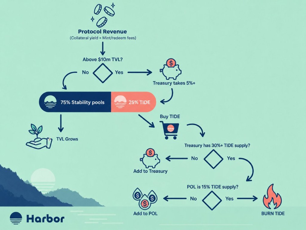 TIDE protocol revenue and burn flow